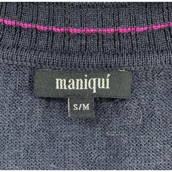Maniqui Wool & Baby Alpaca Lux Knit Sweater Womens Small/Medium V-Neck Pullover - Picture 3 of 12